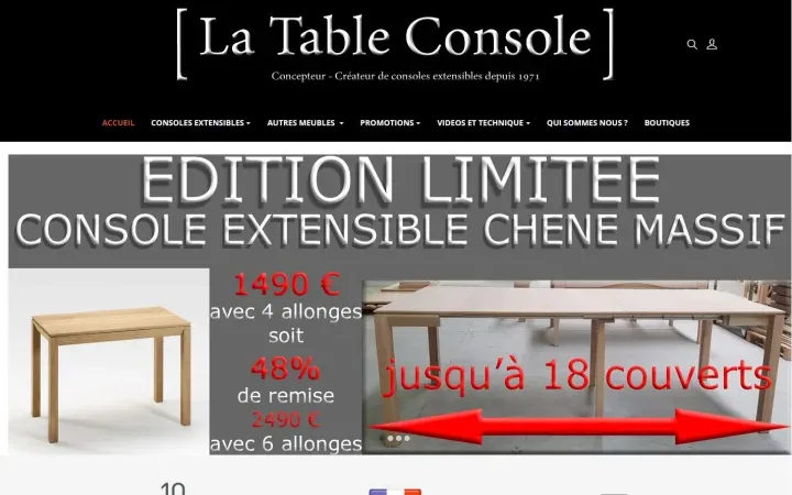Aperçu du projet latableconsole.com