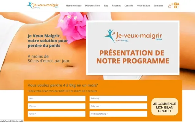 Aperçu du projet je-veux-maigrir.com