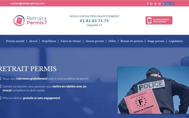 Aperçu du projet retrait-permis.com